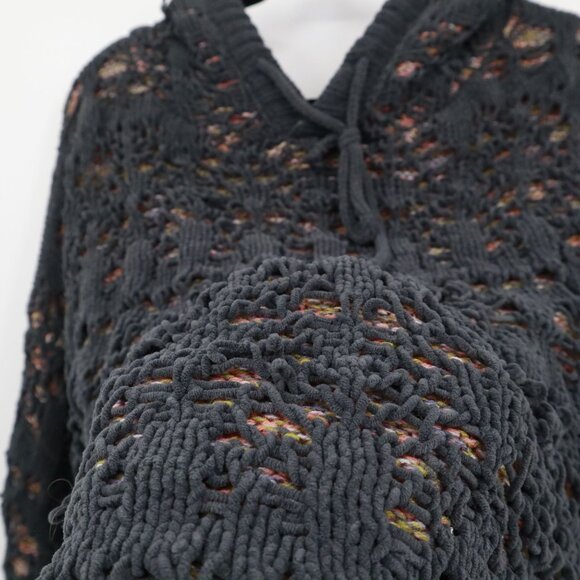 POL Chunky Distressed Sweater Womens S Purple Grunge Boho Normcore Hooded - Picture 6 of 16